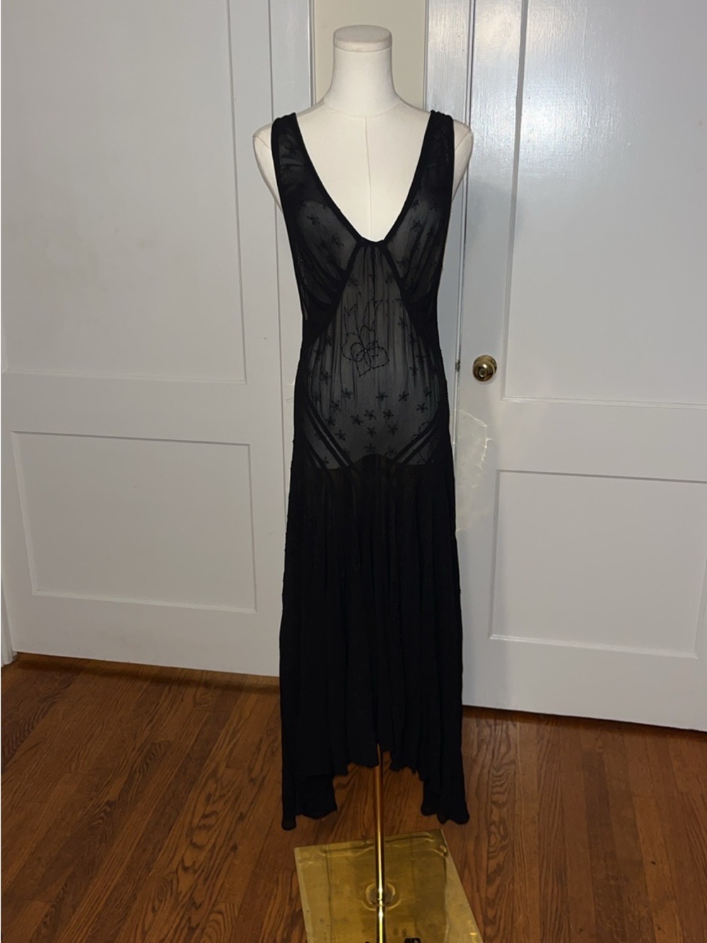 GHOST Sheer Embroidered Dress—John Galliano Romance Era | Anna Bayle Archive